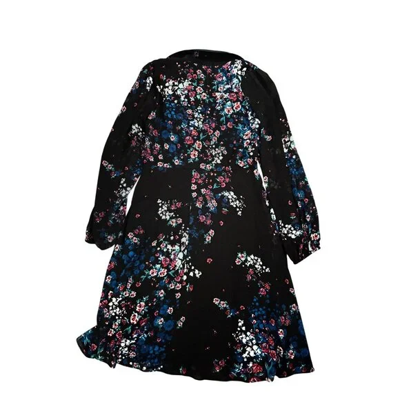 DKNY Women's Shear Floral Long Sleeve Dress - Picture 3 of 6